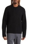 Saturdays Surf Nyc Nico Cable Knit Sweater In Black