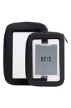 Beis The In-flight Set Of 2 Cosmetics Bags In Black