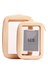 Beis The In-flight Set Of 2 Cosmetics Bags In Beige