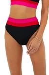 BEACH RIOT HEIDI COLORBLOCK HIGH WAIST BIKINI BOTTOMS