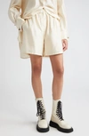 Max Mara Piadena Cotton Sateen Shorts In Ivory