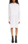 ISABEL MARANT RINETA PINTUCK PLEAT LONG SLEEVE COTTON POPLIN SHIRTDRESS