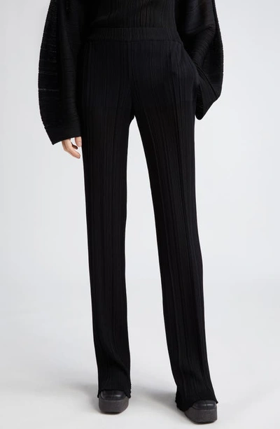 Stella Mccartney Plisse Pleat Knit Trousers In Black