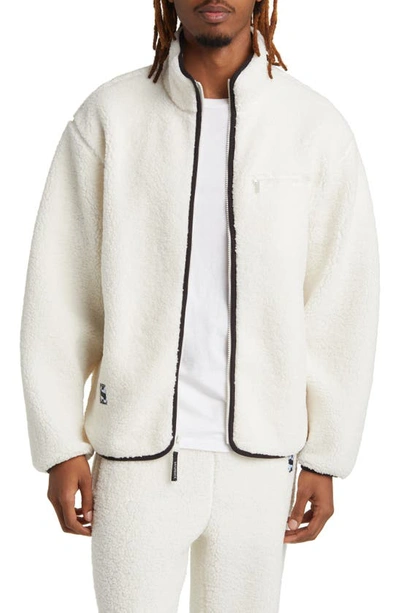 Saturdays Surf Nyc Spencer Polar Fleece Full Zip Jacket In Ivory