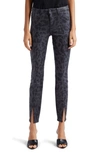 L Agence Jyothi Coated High Waist Skinny Jeans In Black Tone Leopard Coat