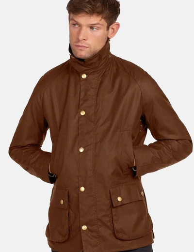 Barbour Mens Ashby Water Resistant Windproof Long Sleeve Wax Jacket In Brown