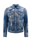 Dsquared2 Distressed Denim Dan Jacket With Crystals