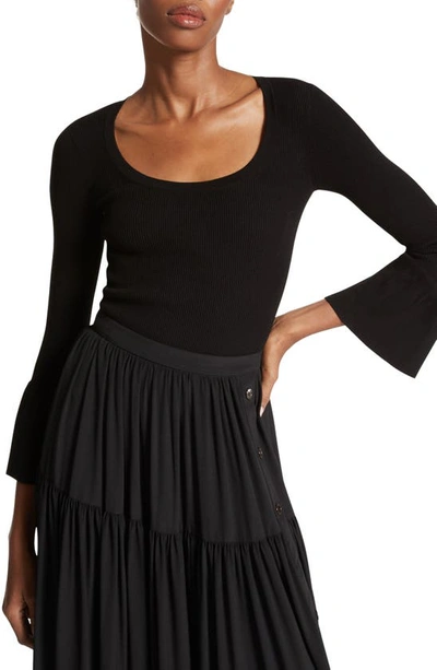 Michael Kors Flare Sleeve Top In Black