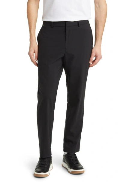 HUGO BOSS GENIUS FLAT FRONT STRETCH WOOL BLEND PANTS