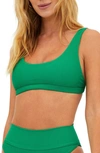 Beach Riot Peyton Ribbed Bikini Top In Jelly Bean Green