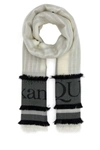 Alexander Mcqueen Ivory Wool Blend Foulard In White