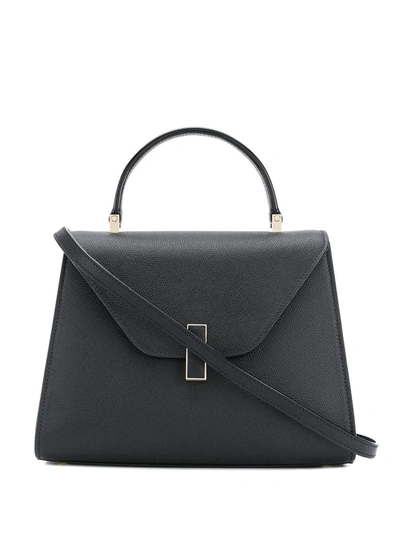 Valextra Iside Medium Leather Handbag In Black