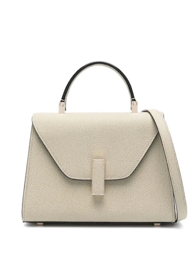 Valextra Iside Foldover Micro Crossbody Bag In Beige