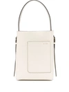 Valextra Small Bucket Soft Grain Leather Tote Bag In White