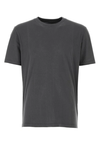 Maison Margiela Man Anthracite Cotton T-shirt In Gray