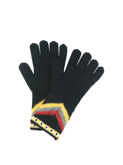 Alanui Antartic Circle Gloves In Black