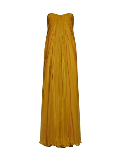 Alexander Mcqueen Dress In Saffron