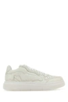 Alexander Wang Logo-embossed Leather Sneakers In White