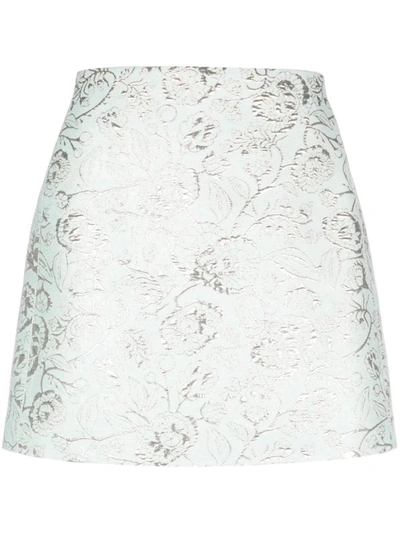 P.a.r.o.s.h Jacquard Cotton-blend Straight Skirt In Green