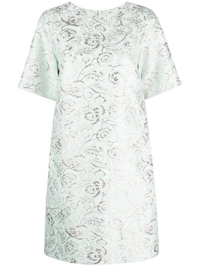 P.a.r.o.s.h Brocade-effect Patterned-jacquard Dress In Green