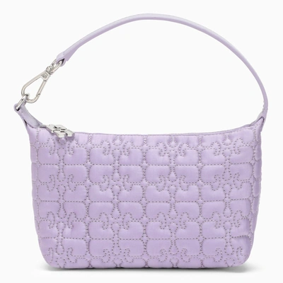 Ganni Lilac Small Handbag In Recycled Polyester In Pink