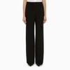 Valentino Black Silk Palazzo Trousers In Black