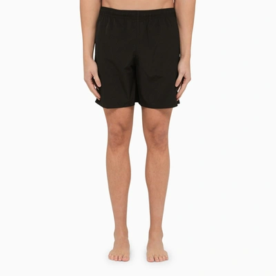 ALEXANDER MCQUEEN BLACK BERMUDA SHORTS WITH LOGO