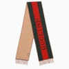GUCCI GUCCI SCARF WITH WEB MOTIF IN JACQUARD WOOL