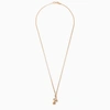 Emanuele Bicocchi Rose And Skull Necklace In 925 Gold-plated Silver In Metal