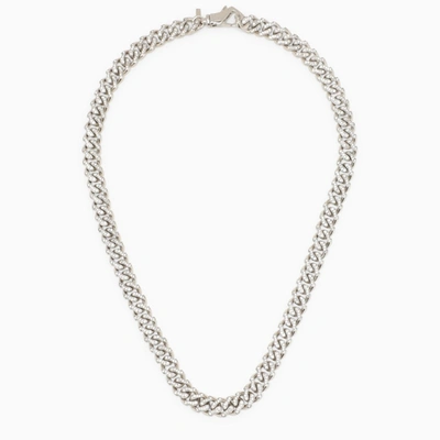 Emanuele Bicocchi 925 Silver Chain Necklace With Crystals In Metallic