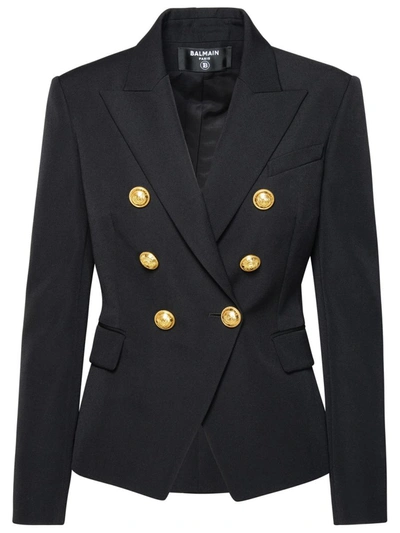 BALMAIN BALMAIN BLACK VIRGIN WOOL BLAZER