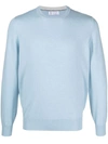 Brunello Cucinelli Pure Cashmere Crew-neck Sweater In Clear Blue