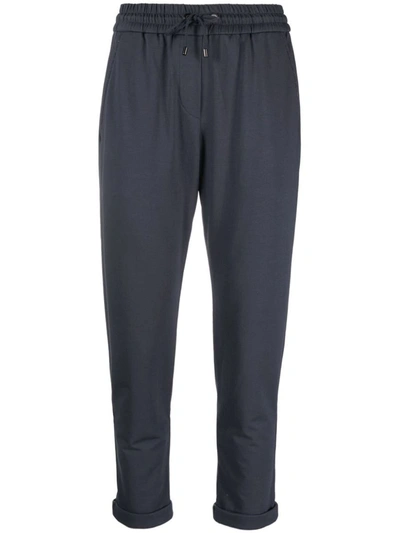 Brunello Cucinelli Cotton Joggers In Blue