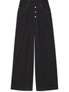 Gucci Logo-tag Wide-leg Jeans In Black