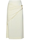 JIL SANDER JIL SANDER CREAM VIRGIN WOOL SKIRT