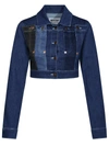 Moschino Jeans Pointed-flat Collar Cotton-blend Jacket In Blue