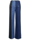 Moschino Jeans Patchwork Bootcut Jeans In Blue