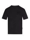 Palm Angels Logo-embroidered Cotton T-shirt In Black