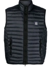 Stone Island Logo Patch Puffer Vest In Navyblue