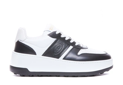 Tod's Platform Leather Trainers In Blanco