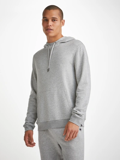 Derek Rose Men's Pullover Hoodie Quinn Cotton Modal Silver