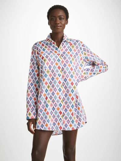 Derek Rose Women's Nightshirt Ledbury 66 Cotton Batiste Multi