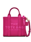 MARC JACOBS 'THE MICRO TOTE BAG' FUCHSIA SHOULDER BAG WITH LOGO IN GRAINY LEATHER WOMAN