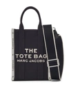 MARC JACOBS 'THE PHONE TOTE' BLACK TOTE BAG WITH LOGO LETTERING IN COTTON BLEND WOMAN