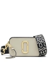 MARC JACOBS 'THE SNAPSHOT' GREY SHOULDER BAG WITH METAL LOGO AT THE FRONT IN LEATHER WOMAN