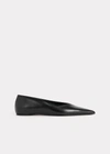 Totême Leather Asymmetric Ballerinas Black In Black