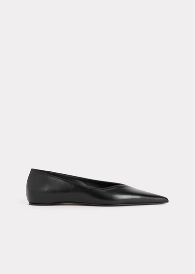 TOTÊME LEATHER ASYMMETRIC BALLERINAS BLACK