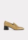 Totême 55mm The Block Heel Leather Pumps In Ochre
