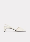 Totême The Gathered Scoop-heel Sandal Snow In Snow