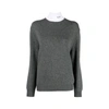 Prada Rundhalspullover Aus Wolle Und Kaschmir In Grey